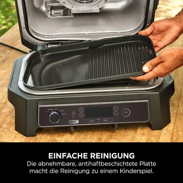 Плоска антипригарна гриль-пластина Ninja Woodfire XL для BBQ OG850/OG901, офіційний аксесуар, чорна