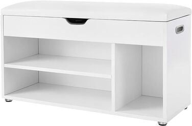 Обувниця з сидінням Songmics, 80 x 44 x 30 см, біла