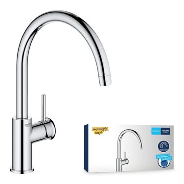 Змішувач кухонний GROHE Start Classic з високим виливом, поворотний на 360°, хром (31553001)