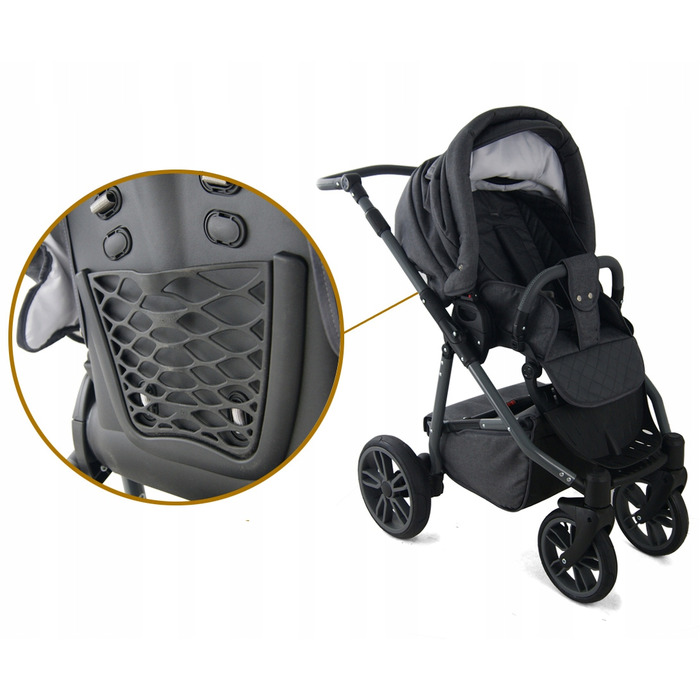 Дитячий візок 2в1 Krasnal BabyFIL, екошкіра + льон