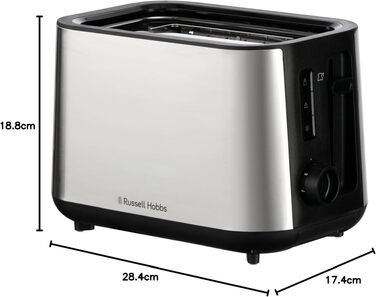 Тостер Russell Hobbs Classics 27390 з широкими слотами, 6 режимів підсмажування, нержавіюча сталь