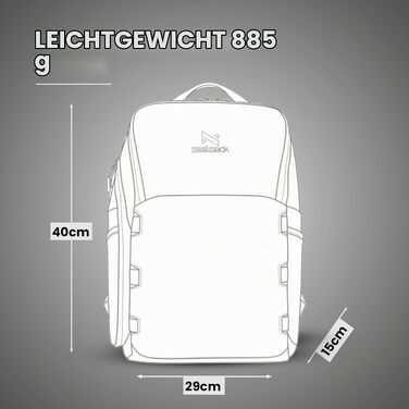 Рюкзак для ручної поклажі Zeeksack The Underseat 15L, Petrol Blue — компактна сумка в літак