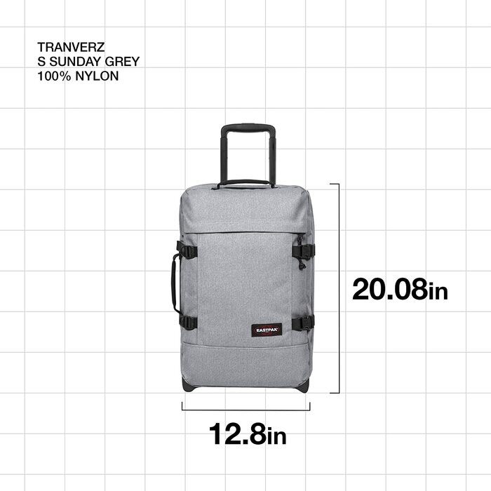 Валіза Eastpak TRANVERZ S 42 л, 51x32,5x23 см, Sunday Grey, сіра