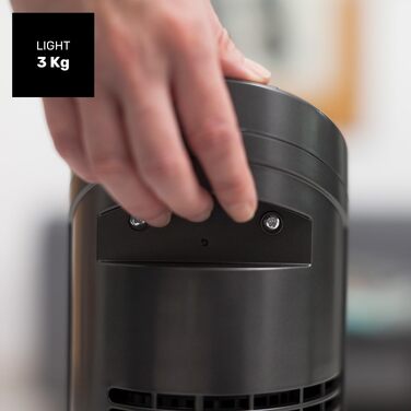 Вентилятор вежний Taurus Babel RCH 50W, 86 см, сірий: 4 режими, таймер, пульт, сенсорний екран