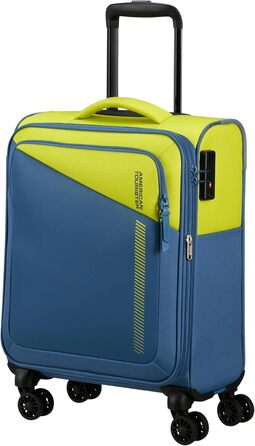 Валіза American Tourister Daring Dash Spinner S, розширювана, 55 см, 39/46 л, зелено-синя, ручна поклажа