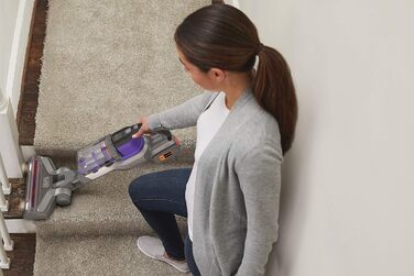 Акумуляторний пилосос BLACK+DECKER 4в1 для дому та тварин, 36В, 2.0А·год, без мішка, з електрощіткою для шерсті, 2в1 щілинна насадка, настінне кріплення, сріблясто-фіолетовий