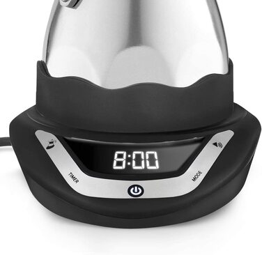 Електрична кавоварка Bialetti Moka з таймером, 6 чашок, 365 Вт, сріблясто-чорна