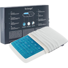 Ортопедична подушка Technogel Deluxe для шиї та спини, антибактеріальна, з гелем, для сну на спині й боці, з наволочкою