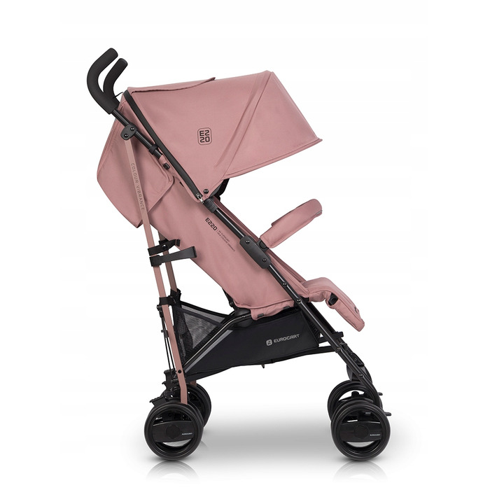 Прогулянковий візок Euro-Cart Ezzo, рожевий, з амортизаторами та 5-точковими ременями безпеки