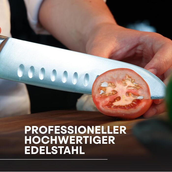 Набір кухонних ножів MasterChef, 15 предметів: професійні кухонний ніж, ніж для хліба, стейків, сантоку, овочів, ножиці, точилка, з високовуглецевої сталі, надгострі