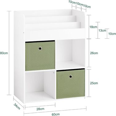 Дитяча іграшкова скриня SoBuy KMB80-W з подушкою, біла, 60x35x34 см - для зберігання іграшок та взуття