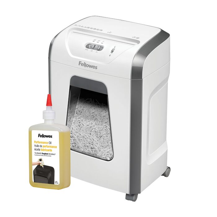 Шредер Fellowes FS-12C Premium Bundle: знищувач документів формату P4, 12 листів, для офісу та дому, білий