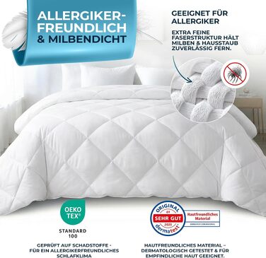 Всесезонна ковдра Glückstoff® 135x200 см, стібана ковдра з м'яким наповнювачем Softtouch для комфортного сну