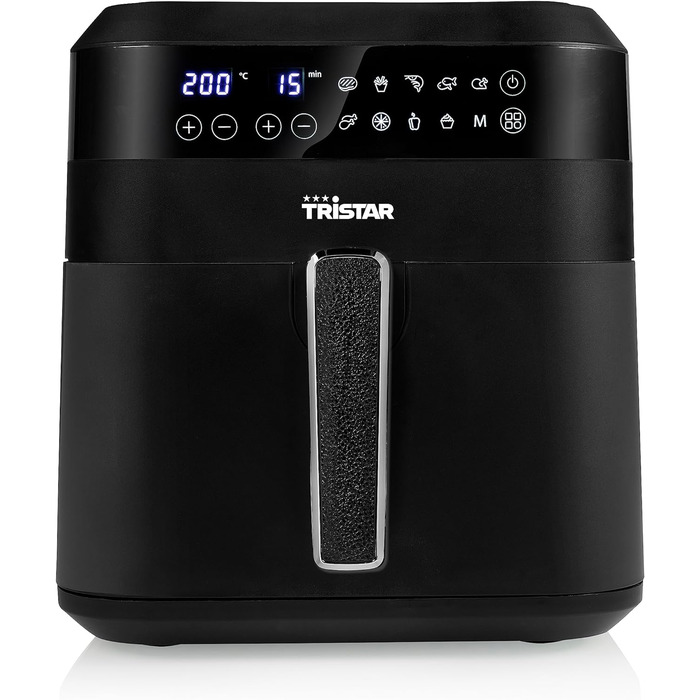 Фритюрниця Tristar FR-6999 цифрова аерофритюрниця XXL, 6 л, енергоощадна, 10 програм, чорна