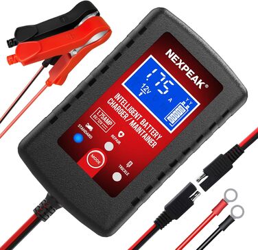 Зарядний пристрій для акумулятора Nexpeak NC175: 6V/12V, 1.75A, Smart, для автомобілів