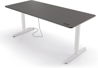 Електричний регульований стіл Yaasa Desk Pro 140x80 см, темно-сірий/чорний, 9 режимів пам'яті, індикатор висоти, датчик зіткнення, навантаження 120 кг