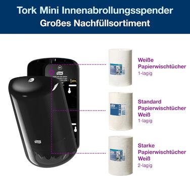 Диспенсер Tork 558008 Mini для паперових рушників M1 + Semy Top рулон 20 см, 2-шаровий, білий, 12 шт.