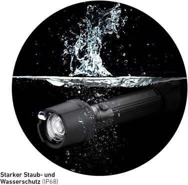 Ліхтарик Ledlenser P7R Work, LED, акумуляторний, 900 люмен, IP68, 21700 Li-ion, фокусування, висока CRI, USB-магнітна зарядка, дальність 240 м, станція зарядки