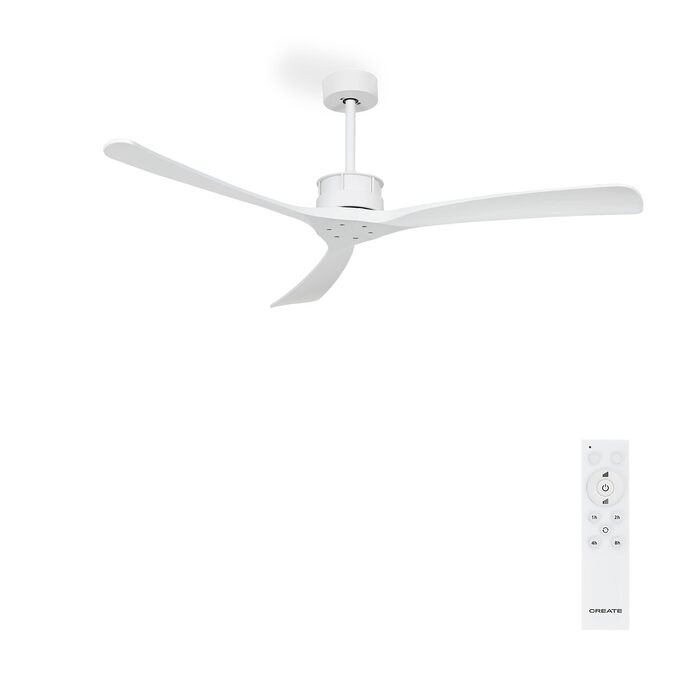 Вентилятор стельовий WINDLARGE XL з пультом, 152 см, 40 Вт, DC-мотор, 6 швидкостей, білий