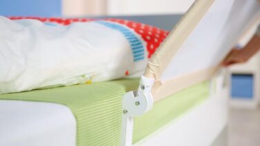 Захисний бортик для ліжка Roba Klipp-Klapp 100 бежевий 100x40 см - бортик для дитячого ліжечка, складаний, захист від випадання для немовлят та дітей
