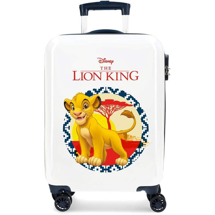 Дитяча валіза Disney The Lion King, жорсткий корпус ABS, 37x55x20 см, 34 л, 2,6 кг, 4 подвійних колеса, з кодовим замком, синя, ручна поклажа