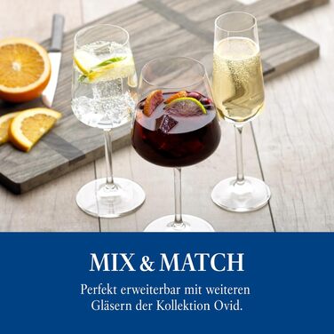 Набір склянок для води Villeroy & Boch Ovid, 4 шт по 420 мл, кришталеве скло