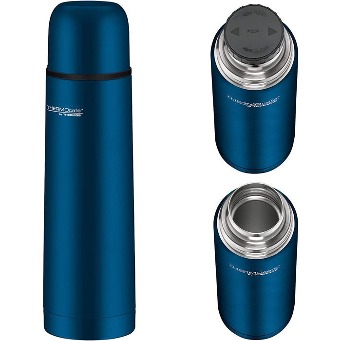 Термос-бутилка THERMOS 500 мл, рожеве золото, нержавіюча сталь, тримає тепло 12 годин/холод 24 години, герметична з чашкою, для університету, школи, офісу, подорожей