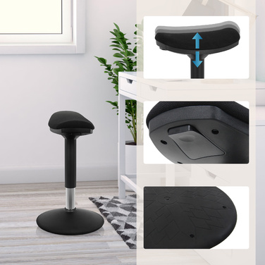 Табурет / Допоміжний засіб для стояння BALANCE SIT I B Тканина чорна hjh OFFICE