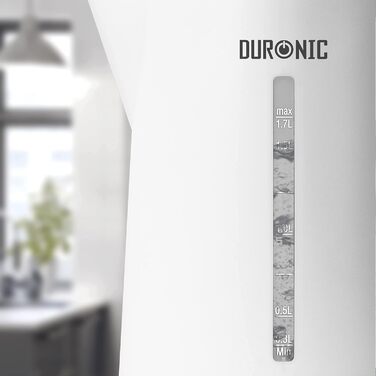 Електрочайник Duronic EK17 WE, 1,7 л, 2200 Вт, швидке кип'ятіння, бездротовий, авто-вимкнення, білий