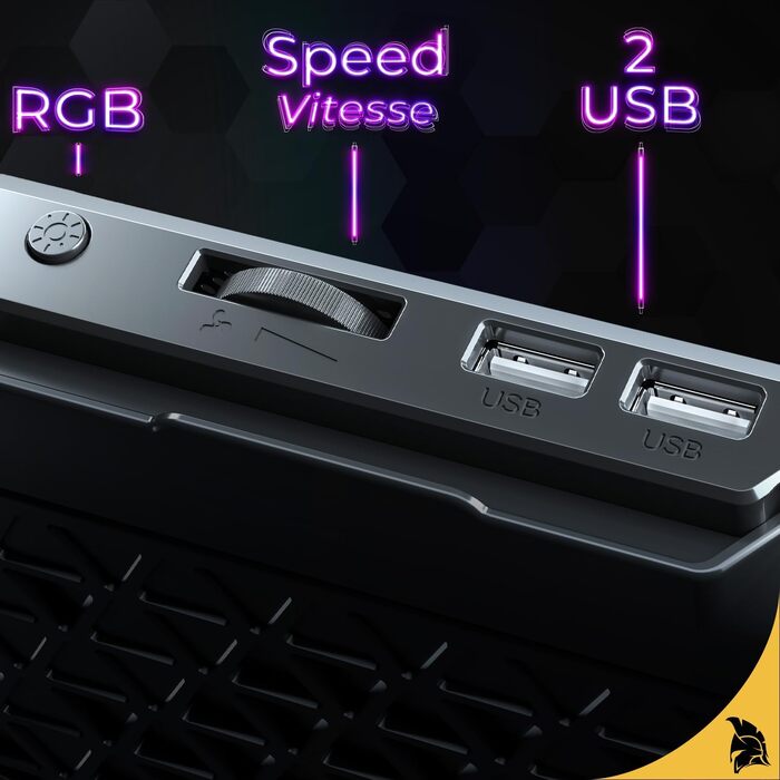 Охолоджувач для ноутбука Empire Gaming Guardian C600 (12''-15.6''), 6 вентиляторів, RGB-підсвітка, 5 рівнів висоти та знімний тримач
