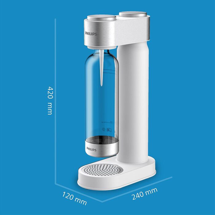 Сифон для газування води Philips GoZero ADD4902BK/10, пластиковий, 1 л, білий
