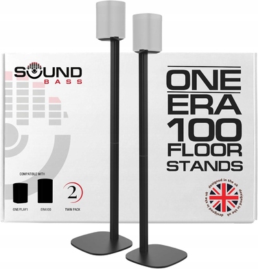 Підлогові стійки для Sonos One та Era 100, 1 м, чорні, комплект 2 шт.