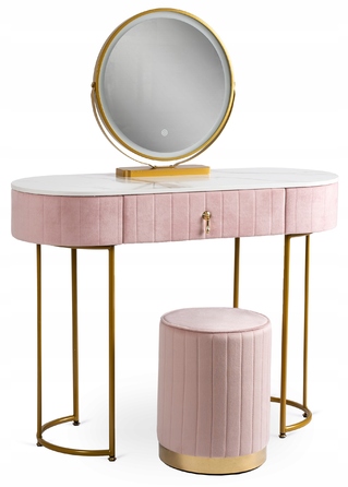 Туалетний столик Mebel Elite, колір: рожевий хром, 100 x 76 x 40 см