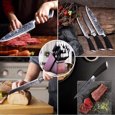 Набір кухонних ножів Chefhoablorn 15 предметів, професійний, з нержавіючої сталі, для дому, подарунок
