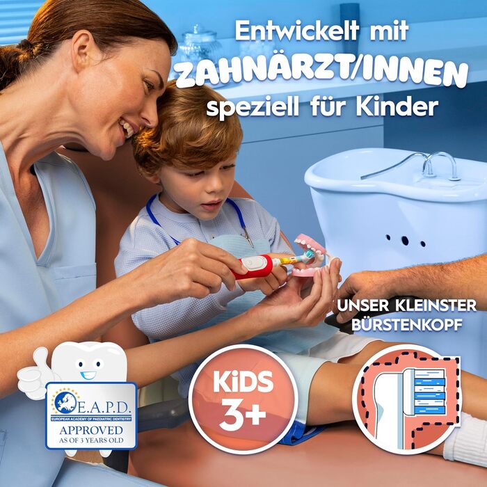 Дитяча електрична зубна щітка Oral-B Pro Kids 3+ Король Лев (Білий/Червоний), з 1 додатковою насадкою та білим футляром
