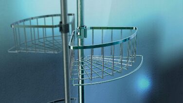 Телескопічна душова полиця EISL з 4 кошиками, без свердління, з нержавіючої сталі, органайзер для ванної кімнати