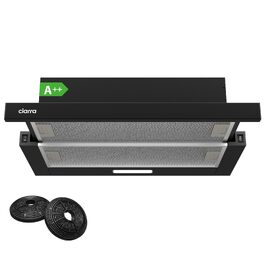 Витяжка кухонна CIARRA CBCB6906D 60 см, T-подібна, чорна, A++, продуктивність 391 м³/h, LED-підсвітка, з вугільним фільтром CBCF002X2, режим рециркуляції та відведення