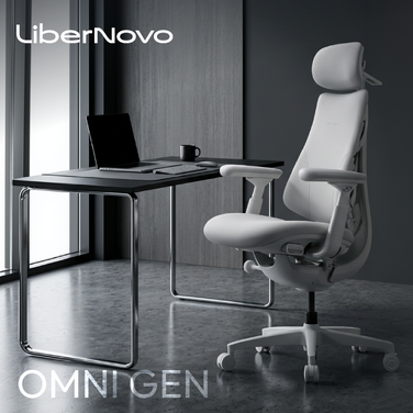 Крісло офісне ергономічне LiberNovo Omni Gen Glacier 48 см
