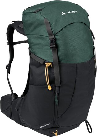 Туристичний рюкзак VAUDE Brenta 36+6 л, водонепроникний, з дощовиком, для жінок і чоловіків, зручний трекінговий рюкзак з органайзером, чорний/зелений