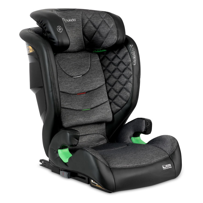 Автокрісло Nukido для дітей 15-36 кг, 4-12 років, ISOFIX, регулювання підголівника та нахилу, Louis (темно-сірий)