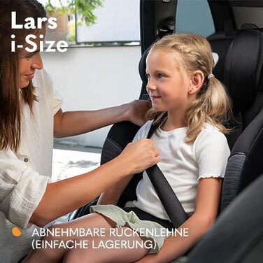 Автокрісло Lionelo Lars i-Size 100–150 см, Група 2/3, чорно-червоне, з регулюванням підголівника та бічними захистом