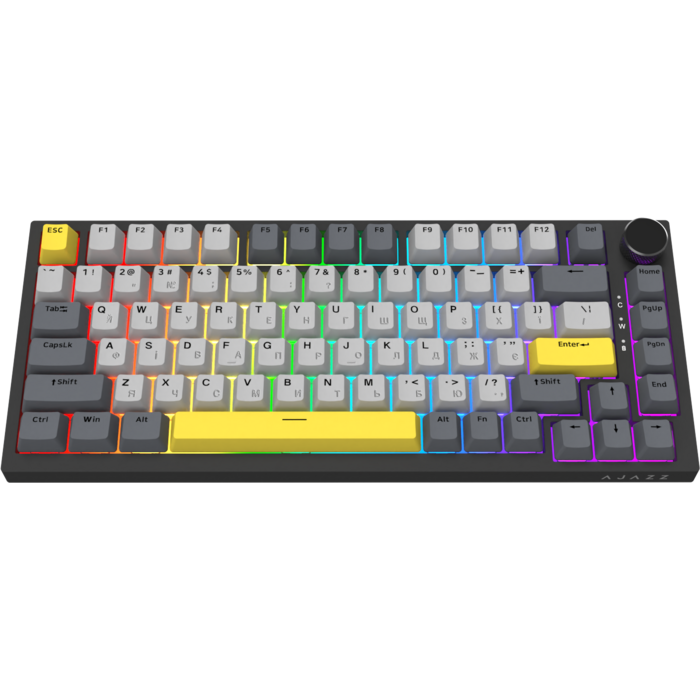 Дротова механічна клавіатура Ajazz AK820 Sea Salt Switch Black (AK820-SS-BGY)
