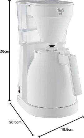 Кавоварка фільтраційна Melitta Easy Therm, 1 л, біла, пластикова, термокувшин для однієї особи