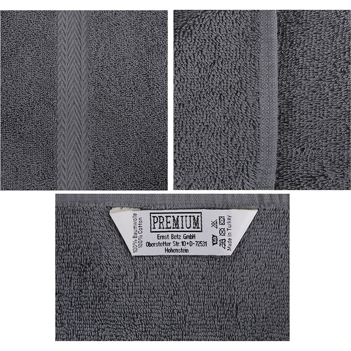 Гостьові рушники Betz PREMIUM 100% бавовна, 10 шт, 30x50 см, темно-червоні та антрацитові