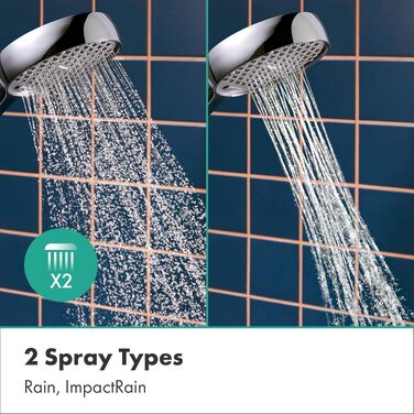 Душова лійка Hansgrohe Activera Select S EcoSmart (8 л/хв) з 2 режимами струменя, антивапняним покриттям, хром, 28033000
