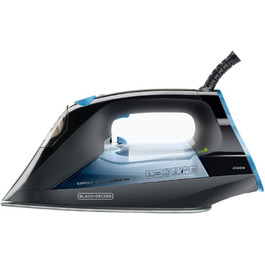 Праска парова BLACK+DECKER BXIR2401E, 2400 Вт, пластик, чорна/синя, резервуар 230 мл