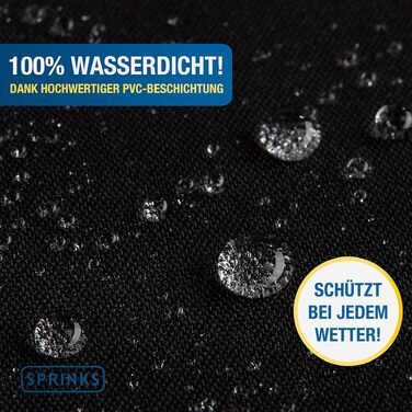 Чохол для парасольки SPRINKS® до 300 см - захист від УФ-променів, водонепроникний, чорний 195x28/38 см