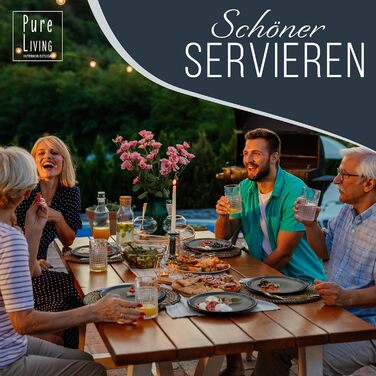 Набір керамограніту на 6 персон, 24 предмети, чорний/сірий Ibiza Pure Living