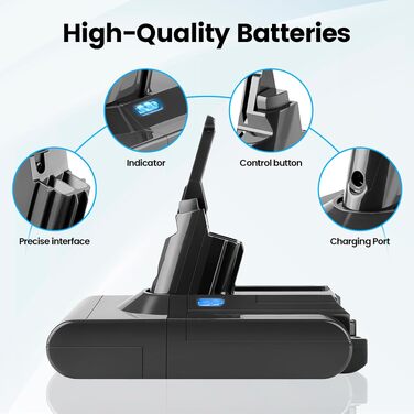 Акумулятор V8 7200mAh для пилососа Dyson V8 Absolute, Animal, Fluffy, Motorhead, Pro SV10 - Замінник