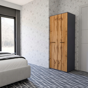 Стелаж Matkam 69 x 180 x 49 см, дуб вотан/графіт